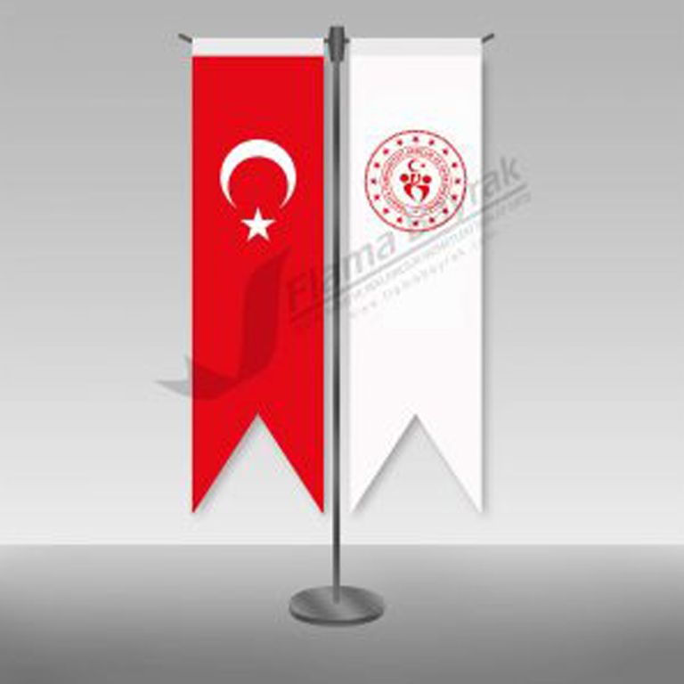 Spor Bakanlığı 2li T Tipi Masa Bayrağı