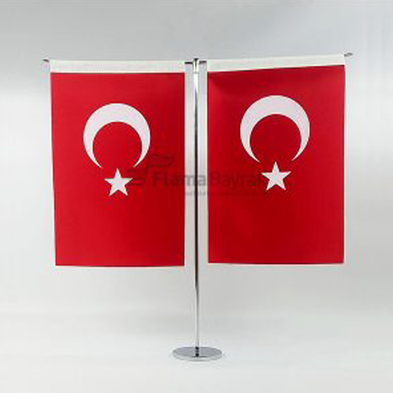 T Direkli 15X22,5 CM Türk Bayrağı
