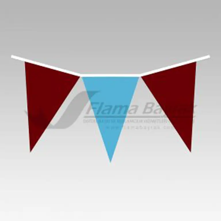 Bordo Mavi Üçgen Bayrak