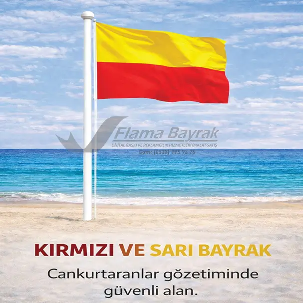 Sarı Kırmızı Cankurtaran Bayrağı