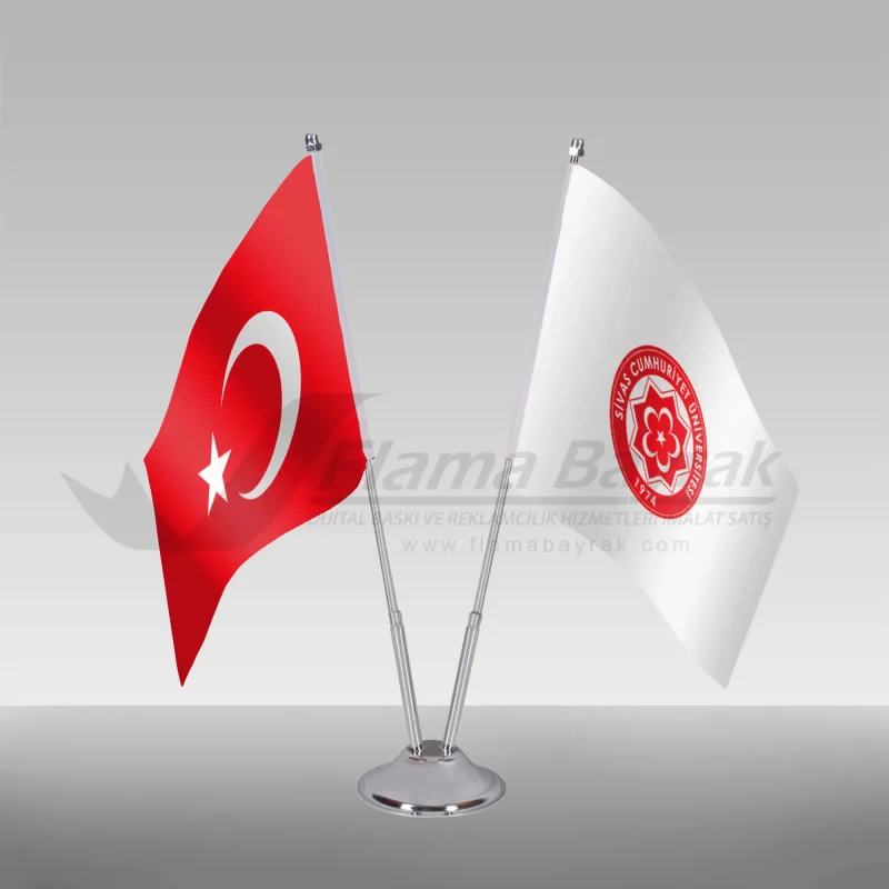 2 li Sivas Cumhuriyet Üniversite Masa Bayrağı