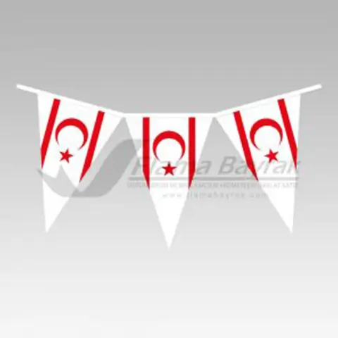 İpe Dizili üçgen Kıbrıs Bayrağı