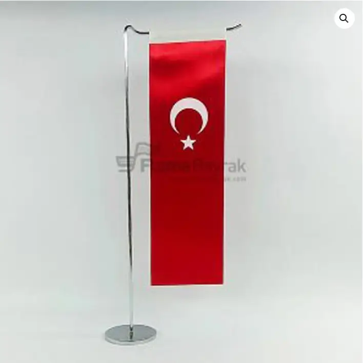 L Direkli Altı Düz Türk Masa Bayrağı