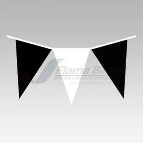 Siyah Beyaz Üçgen Bayrak