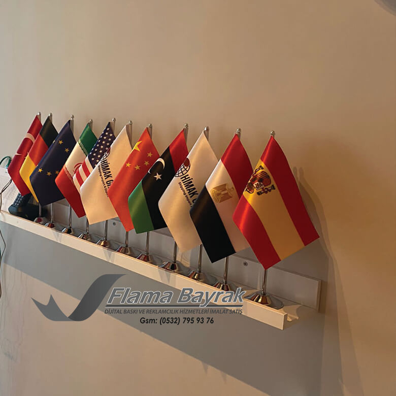 Yabancı Devlet Otel Masa Bayrağı