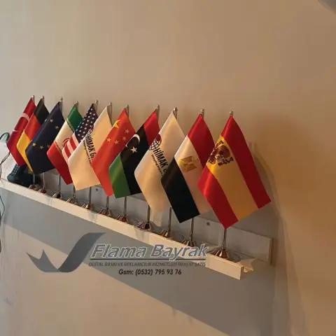 Yabancı Devlet Otel Masa Bayrağı