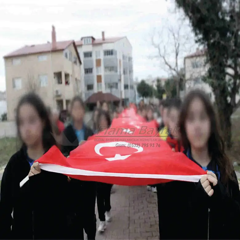 Kortej Türk Bayrağı Raşel Kumaş Üretimi