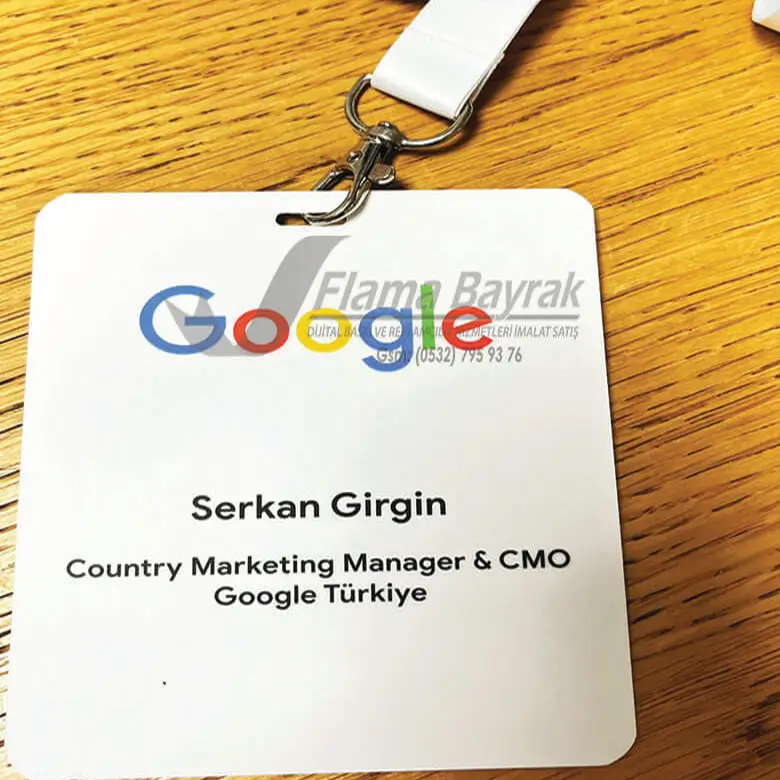 Yaka Kartı Tek Kancalı Google