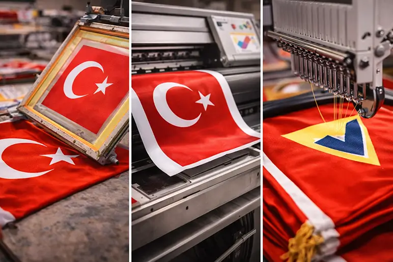 %name Logolu Flama Bayrak Basımı