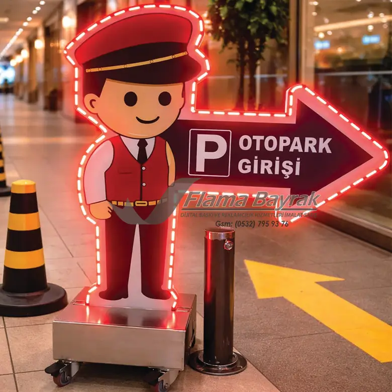 Otopark Yönlendirme Gece Led Işıklı Tabela