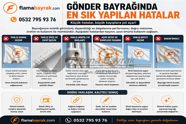 gonder bayraginda en sik yapilan hatalar Gönder Bayrağı Yaptırmak İsteyenler İçin 2026 Üretimleri