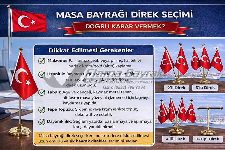 %name Şirketime Özel Masa Bayrağı