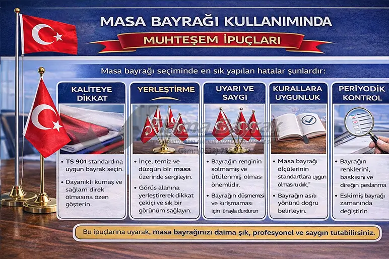 %name Şirketime Özel Masa Bayrağı