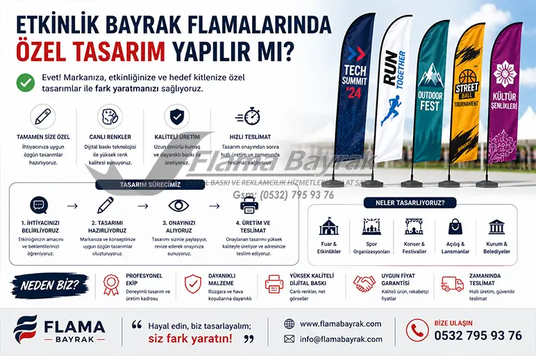 %name Etkinlik Logolu Bayrak Flama Üretimi