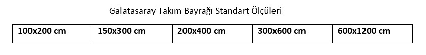 galatasaray buyuk aslanli bayragi standart olculeri Galatasaray Büyük Aslanlı Bayrağı