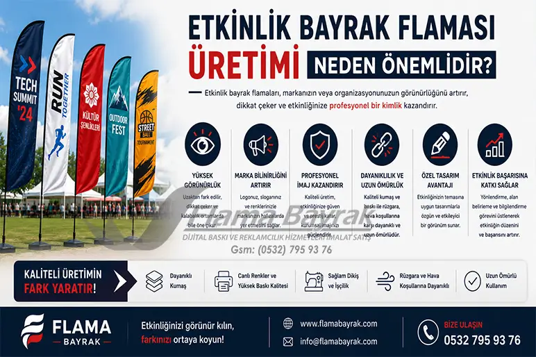 %name Etkinlik Logolu Bayrak Flama Üretimi