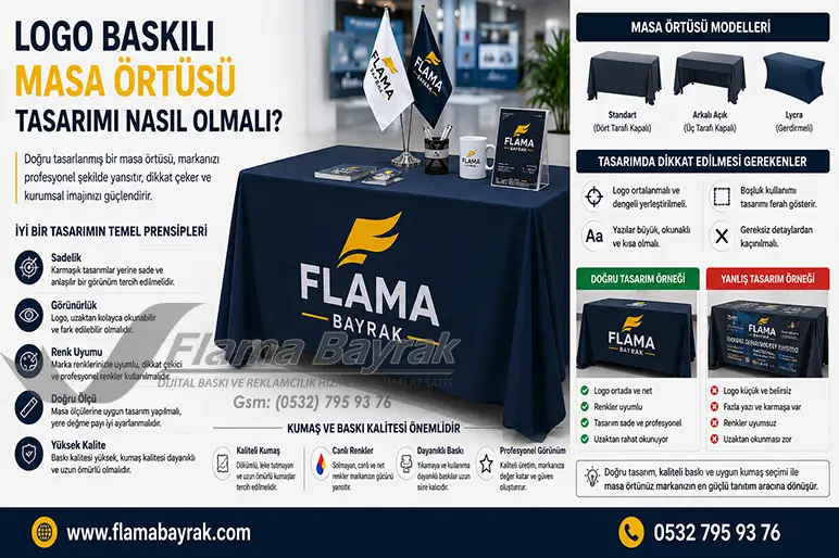 %name Logo Baskılı Masa Örtüsü